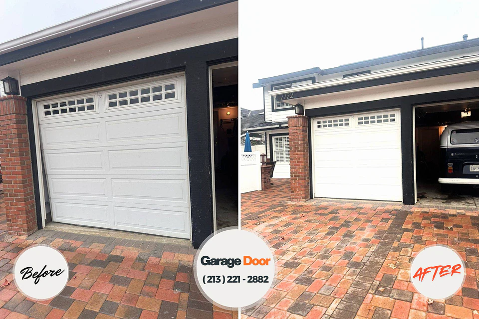 Before and after: garage door repair Tappan, NY